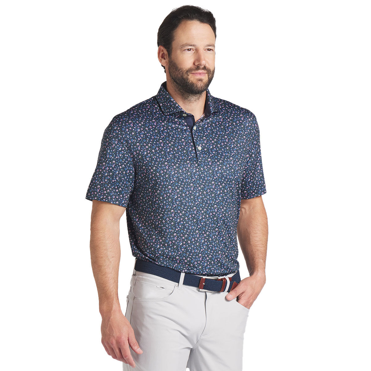 PUMA Men's MATTR Soto Print Golf Polo Shirt, Mens, Deep navy/mauved out, Large | American Golf von PUMA Golf