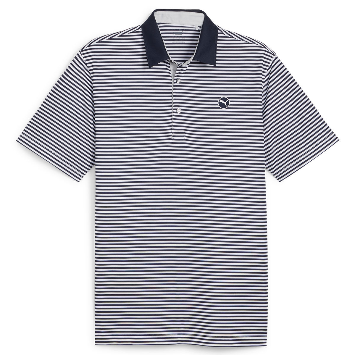 PUMA Men's Pure Stripe Golf Polo Shirt, Mens, Deep navy/white glow, Medium | American Golf von PUMA Golf
