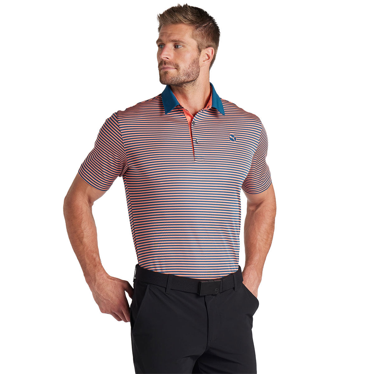 PUMA Men's Pure Stripe Golf Polo Shirt, Mens, Ocean tropic, Large | American Golf von PUMA Golf