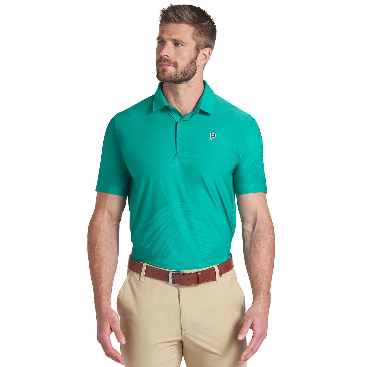 PUMA Men's X Palm Tree Cree Jacquard Golf Polo Shirt, Mens, Sparkling green, Xxl | American Golf von PUMA Golf