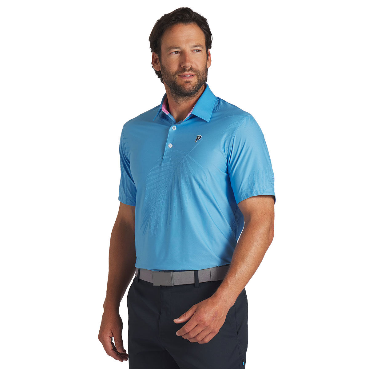 PUMA Men's X Palm Tree Crew Jacquard Golf Polo Shirt, Mens, Regal blue, Xxl | American Golf von PUMA Golf