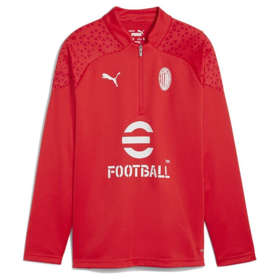 AC Mailand Trainingsshirt 1/4 Reißverschluss - Rot/Weiß Kinder von PUMA