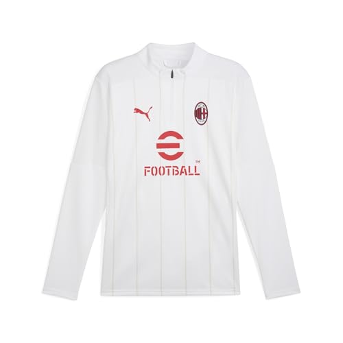 PUMA A.C. Milan Prematch Trikot mit 1/4 Reißverschluss Top, Sportjacke für Fußball und Training, offizielles Produkt, Weiß, Erwachsene, Größe S PUMA A.C. Milan Prematch Trikot mit 1/4 Reißverschluss Top, Sportjacke für Fußball und Training, offizielles Produkt, Weiß, Erwachsene, Größe S von PUMA