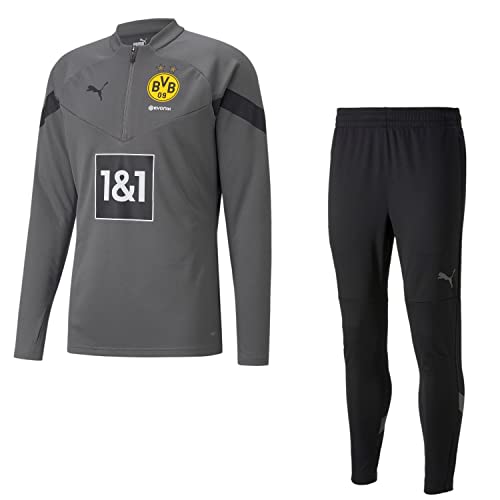 PUMA BVB Borussia Dortmund Fanartikel Trainingsanzug, Größe:(3XL) XXXL, Farbe:Grau von PUMA