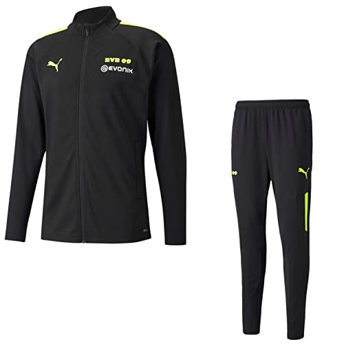 PUMA Borussia Dortmund Trainingsanzug Herren Fanartikel 2021/22, Größe:S, Farbe:Schwarz von PUMA