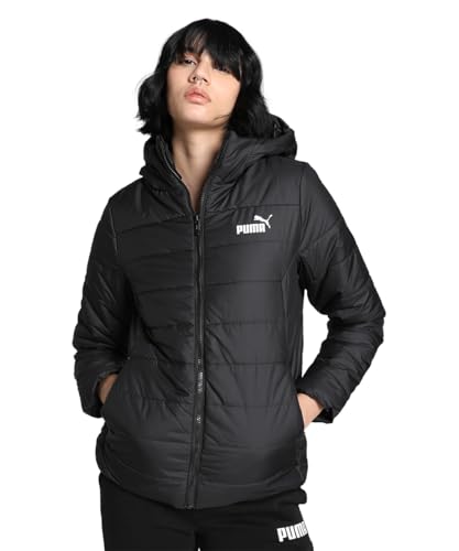 PUMA Damen ESS Hooded Padded Jacket Gepolsterte Jacke, Schwarz, L von PUMA