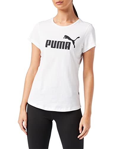 PUMA Damen ESS Logo Tee T-shirt, White, L von PUMA