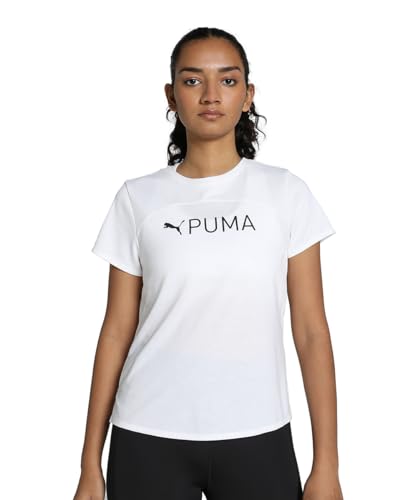 PUMA Damen Fit Logo Ultrabreathe Tee T-Shirt, Puma White-ss24 Puma Black, S EU von PUMA