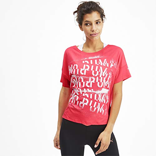 PUMA Damen HIT Feel It Tee T-Shirt, Pink Alert, M PUMA Damen HIT Feel It Tee T-Shirt, Pink Alert, M von PUMA