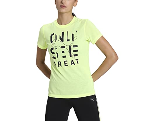 PUMA Damen Performance Slogan Short Sleeve Tee Unterhemd, blau, XS PUMA Damen Performance Slogan Short Sleeve Tee Unterhemd, blau, XS von PUMA