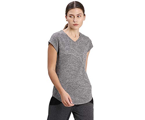 PUMA Damen T-shirt, Puma Black Heather-Cat outline, S PUMA Damen T-shirt, Puma Black Heather-Cat outline, S von PUMA
