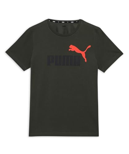 PUMA ESS+ 2 Col Logo Tee B, Jungen T-Shirts, Dark Olive, 586985 von PUMA