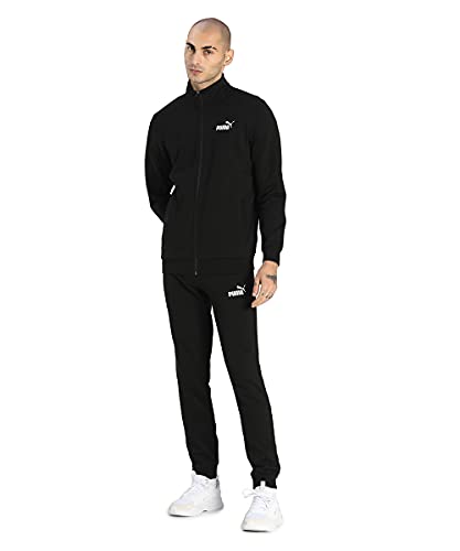 PUMA Herren Clean Sweat Suit Fl Trainingsanzug, Puma Black, XXL EU von PUMA