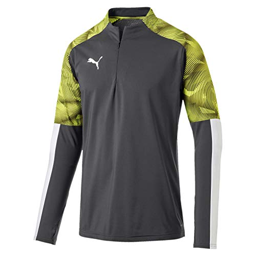 PUMA Herren Cup Training 1/4 Zip Top Pullover, Asphalt-Fizzy Yellow, S PUMA Herren Cup Training 1/4 Zip Top Pullover, Asphalt-Fizzy Yellow, S von PUMA