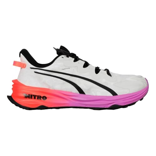 PUMA Herren Fast-Trac Nitro 3 Laufschuhe Trailschuh Feather Gray-Glowing Red-Pure Magenta - Grau 43 von PUMA