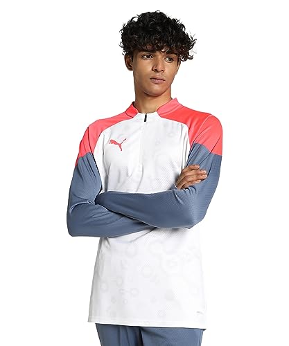 PUMA Herren Individualcup Oberteil mit 1/4-Reißverschluss Sweat, Weißfeuer-Orchidee, L von PUMA