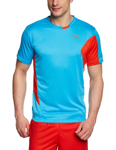 PUMA Herren Trainingsshirt CT Core Short Sleeve, Malibu Blue-Miami red, S, 509792 06 von PUMA