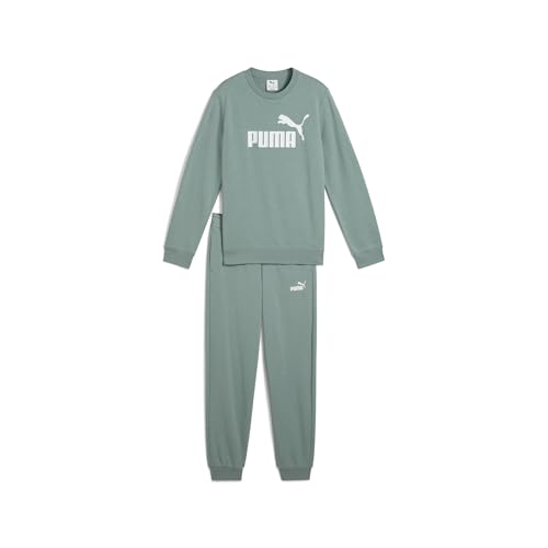 PUMA Jungen ESS No.1 Logo Crew Sweat Suit TR B Gestrickte Anzüge, Green Moon, PUMA Jungen ESS No.1 Logo Crew Sweat Suit TR B Gestrickte Anzüge, Green Moon, von PUMA