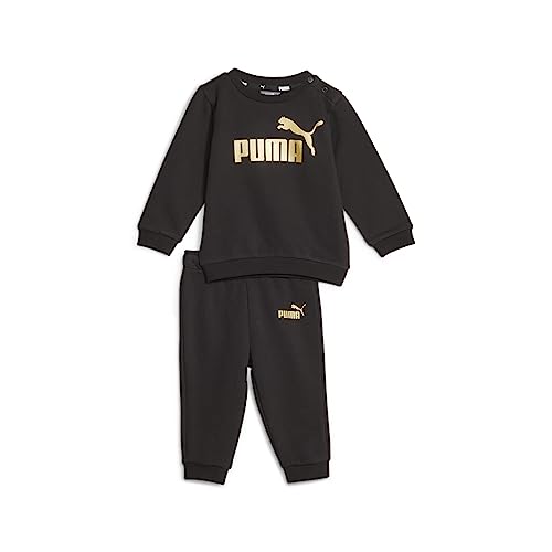 PUMA Unisex Kinder Minicats Ess+ Crew Jogger Fl Trainingsanzug, Puma Schwarz, 80 EU von PUMA