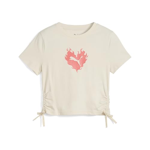 PUMA Mädchen Flaming Love Knotted Tee G T-Shirts, Alpine Snow, von PUMA