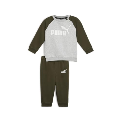 PUMA Unisex Baby Minicats Ess Raglan Jogger Fl Trainingsanzug, Dark Olive, 68 EU PUMA Unisex Baby Minicats Ess Raglan Jogger Fl Trainingsanzug, Dark Olive, 68 EU von PUMA