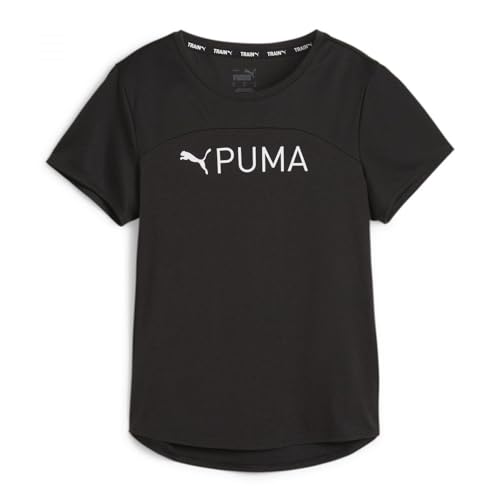 PUMA Damen Fit Logo Ultrabreathe Tee T-Stück, Puma Black-ss24 White Graphic, L EU von PUMA