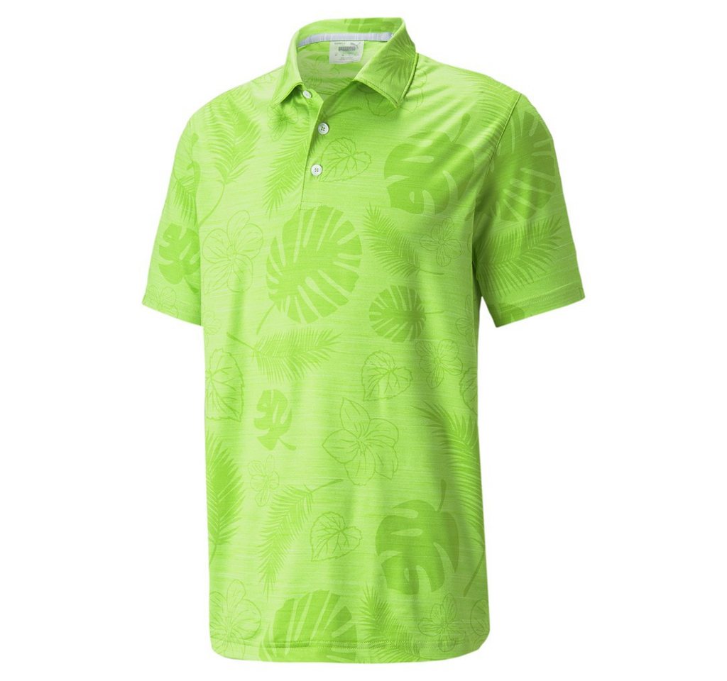 PUMA Poloshirt Puma Golf Polo Cloudspun 'Leaves 'n' Flowers' Grün Herren UK M von PUMA