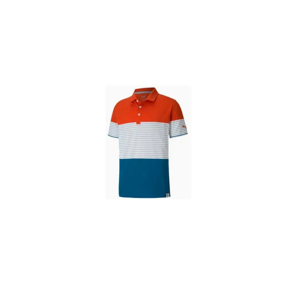 PUMA Poloshirt Puma Golf Polo Cloudspun Taylor Orange/Weiß/Blau Herren 3XL von PUMA