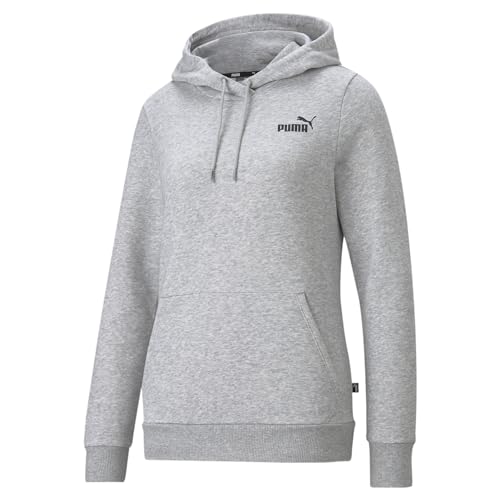 PUMA Small Damen-Kapuzenpullover ESS mit kleinem Logo, weiß, S von PUMA