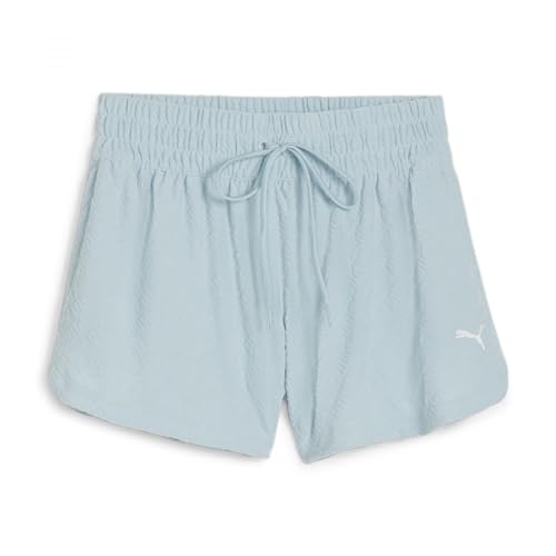 PUMA Unisex Fit Branded Fleece Hw 3" - Turquoise Surf Strick Shorts, Turquoise Surf, XS EU von PUMA