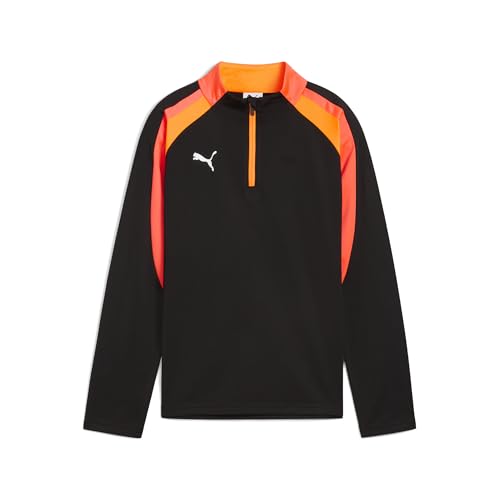 PUMA Unisex Kinder Individualliga 1/4 Zip Top Jr T-Shirts, Puma Black-Heat Fire, 164 EU PUMA Unisex Kinder Individualliga 1/4 Zip Top Jr T-Shirts, Puma Black-Heat Fire, 164 EU von PUMA