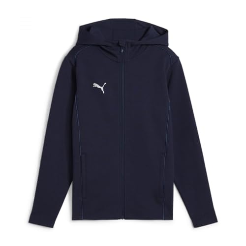 PUMA Unisex Teamfinale Casuals Jkt Jr Kapuzenjacke, Puma Marineblau-puma-silber, 116 EU von PUMA