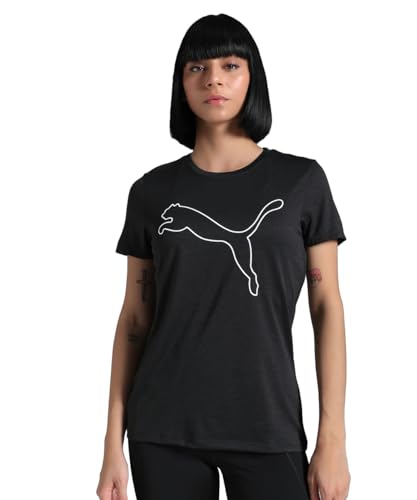 PUMA Unisex W TAD Essential Heather Logo Tee T-Shirts, PUMA Black Heather, PUMA Unisex W TAD Essential Heather Logo Tee T-Shirts, PUMA Black Heather, von PUMA