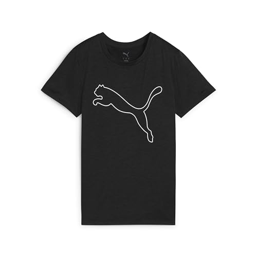 PUMA Unisex W TAD Essential Heather Logo Tee T-Shirts, PUMA Black Heather, von PUMA