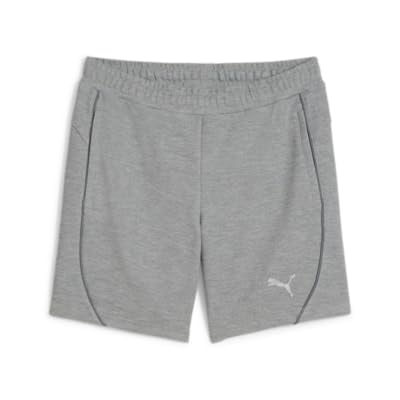 PUMA teamFINAL Casuals Shorts Wmn, Unisex-Erwachsene Gestrickte Shorts, Medium Gray Heather-PUMA Silver, 658541 von PUMA