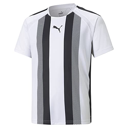 PUMA Unisex Kinder Teamliga Striped Jersey Jr Shirt, Puma White-puma Black, 152 EU von PUMA