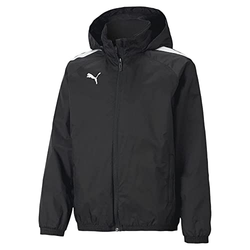 PUMA Unisex Kinder Teamliga All Weather Jkt Jr Sweater, Puma Black-puma Black, 176 EU von PUMA