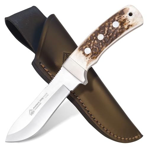 Puma IP Montero Stag Jagdmesser, Stahl 1.4125, Hirschhorn, Neusilberbacken, Fangriemenöse, braune Steckscheide/Leder Puma IP Montero Stag Jagdmesser, Stahl 1.4125, Hirschhorn, Neusilberbacken, Fangriemenöse, braune Steckscheide/Leder von PUMA
