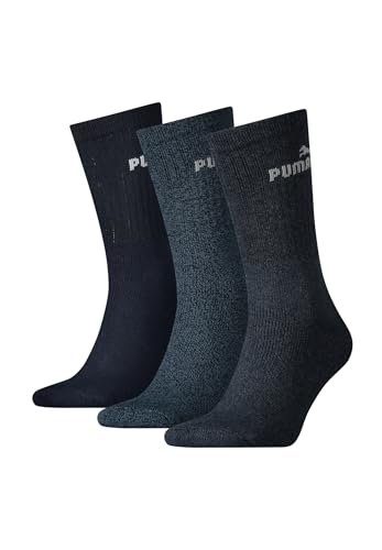 Puma - Unisex Sport Socken 3er Pack, blau / grau, 39-42 von PUMA