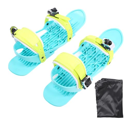 Mini Ski Skates, Mini Kurz Ski Skates für Schnee, Nylon Tragbar Verstellbar Kurze Schnee Skates Skiboard mit Aufbewahrungstasche für Winter-Outdoor-Sportarten (L: 8,5 x 43,5 cm) von PUNELE