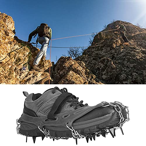 Spikes für Schuhe, Steigeisen, Anti Rutsch Schuhspikes, 1 Paar Universal 14 Zähne Anti-Rutsch-Eisklampen Schuhgriffe Spikes Stollen Steigeisen Zum Wandern Klettern (B) von PUNELE