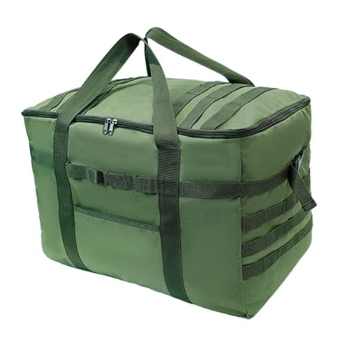 PURFUU Outdoor-Camping-Kochgeschirr-Tasche, Grills, Aufbewahrungstasche, Picknicks, Geschirr, Organizer, Herdtöpfe, tragbare Tragetasche, 53 l, Armeegrün von PURFUU