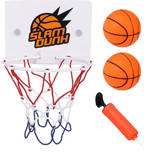Mini Basketballkorb, Basketballkorb Kinder, Kinder Basketballkorb, Mit 2 Mini Basketball, Mit Saugnapf für Tür Hängen Zimmer und Luftpumpe Schlafzimmer, Büro, Indoor Mini Basketballkorb, Basketballkorb Kinder, Kinder Basketballkorb, Mit 2 Mini Basketball, Mit Saugnapf für Tür Hängen Zimmer und Luftpumpe Schlafzimmer, Büro, Indoor von PVFZXS