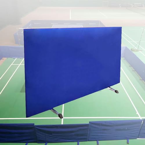 Faltbare Tischtennis-Schirmwand, Tischtennis-Trainingszaun mit Hindernisblöcken, temporäre Trennwand für Bürospielplätze (sechs Farben optional) (Farbe: Blau, Größe: 140 x 75 cm, 10 Stück) von PWABAF