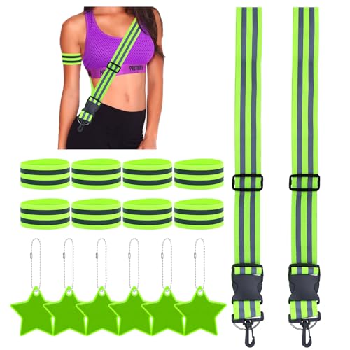 PWGHWG 16 Stück Reflektoren Kleidung Set, 2 Reflektor Gürtel Verstellbaren 8 Reflektorband 6 Reflektor Anhänger Hochsichtbare Reflektorbänder für Joggen Reiten Outdoor Sport PWGHWG 16 Stück Reflektoren Kleidung Set, 2 Reflektor Gürtel Verstellbaren 8 Reflektorband 6 Reflektor Anhänger Hochsichtbare Reflektorbänder für Joggen Reiten Outdoor Sport von PWGHWG