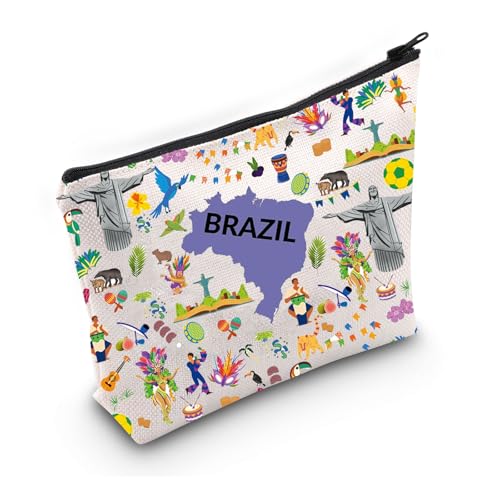 PWHAOO Kosmetiktasche für Brasilien, Brasilien-Symbole, Umzug nach Brasilien, Souvenir, Geschenk für Brasilien, Urlaubsgeschenk, Brasilien Icons M von PWHAOO