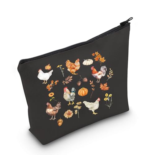 PWHAOO Kosmetiktasche für Hühnerliebhaber, Motiv: Huhn, Huhn, Mutter, Kosmetiktasche, Geschenk für Huhn, Bauer, Herbst-Huhn-Design, Größe M von PWHAOO