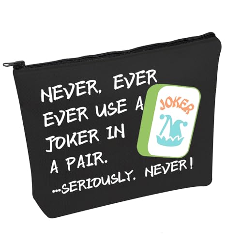 PWHAOO Lustige Mahjong-Make-up-Tasche mit Aufschrift "Never Ever Ever Use A Joker Seriously Cosmetic", Geschenk für Brettspiel-Liebhaber, Joker Seriously B von PWHAOO