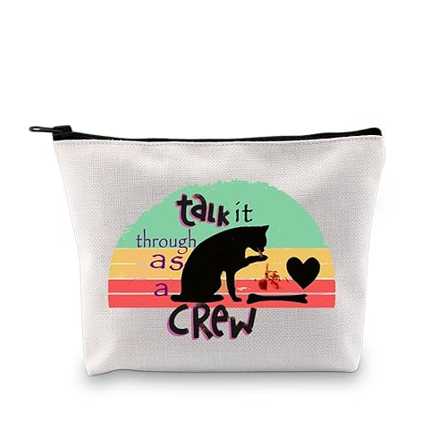 PXTIDY Cat Adventure TV Show Geschenk Talk It Through As a Crew Death Means Make-up-Tasche Piratenteam Geschenk Tod TV-Serie Geschenk, Beige, ONE SIDE von PXTIDY