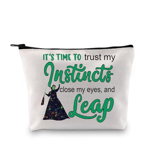 PXTIDY Make-up-Tasche mit Hexenmusik-inspirierter Aufschrift "It's Time to Trust My Instincts", Geschenk für Broadway-Musik-Merch-Hexen-Fans, beige, Einheitsgröße PXTIDY Make-up-Tasche mit Hexenmusik-inspirierter Aufschrift "It's Time to Trust My Instincts", Geschenk für Broadway-Musik-Merch-Hexen-Fans, beige, Einheitsgröße von PXTIDY
